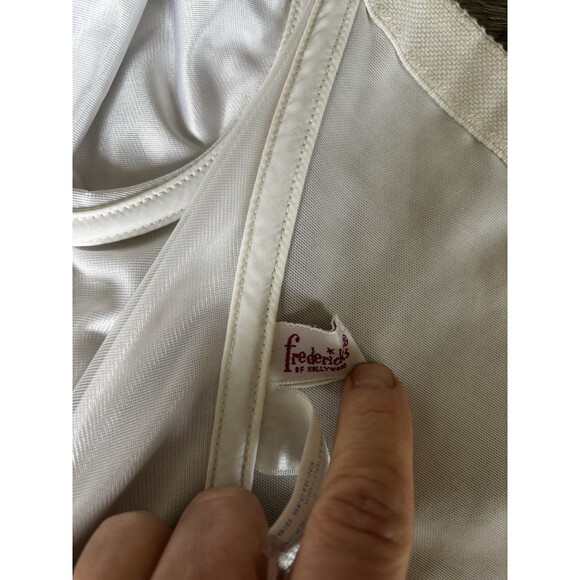 vtg fredericks of hollywood White Strapless Bustier Corset Shapewear 40c - Picture 5 of 12